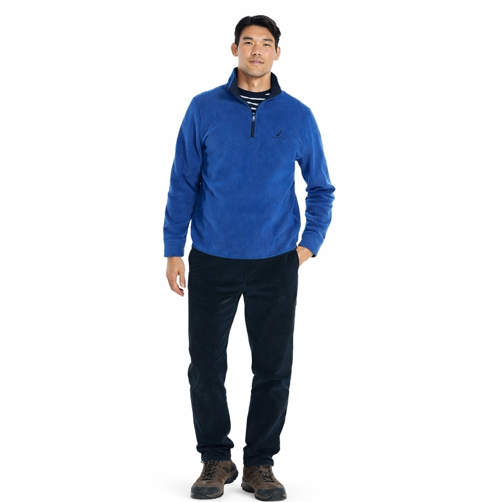 NAUTICA Men's Large half zip fleece pullover great For layering NWT